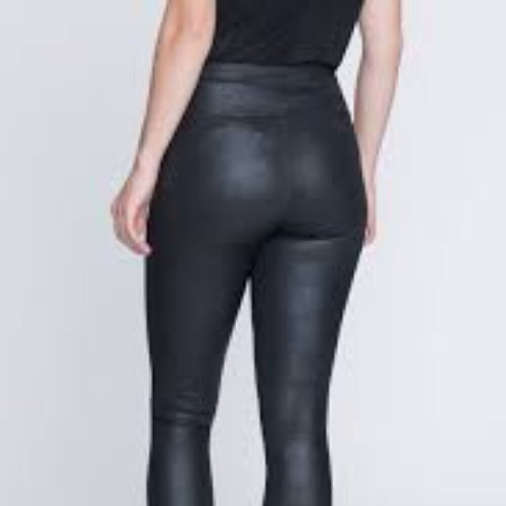 Seven 7 Faux Leather Sculpting Leggings Women's size L Black High Rise Moto NEW